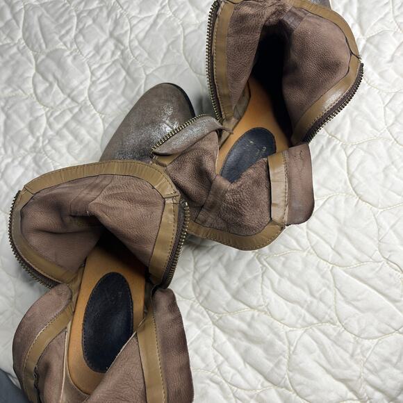 Seychelles Womens Ankle Boots 10 Lucky Penny Brown Metallic Western Leather - Picture 7 of 9